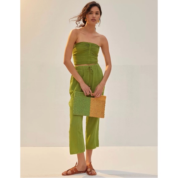 Anthropologie Colorblocked Straw Clutch -Pink- NWT - Picture 4 of 9